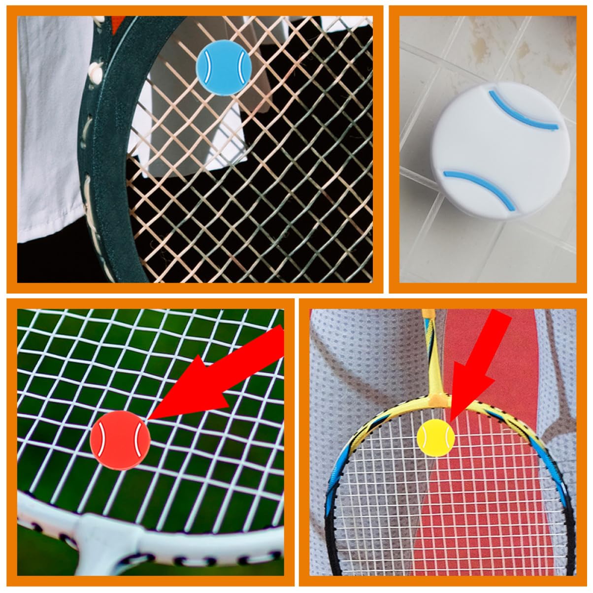 Abaodam 8Pcs Silicone Tennis Racket Dampers Vibrant Colors for Enhanced Control and Comfort Tennis Play Players