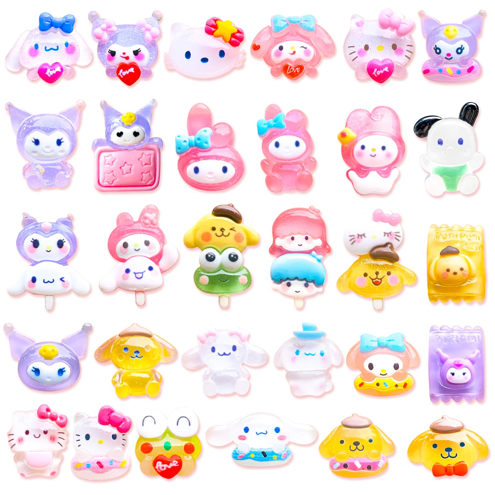 30 45Pcs Cartoon Croc Charms for Shoe, Cartoon Shoe Charms for Clogs Sandals Decoration