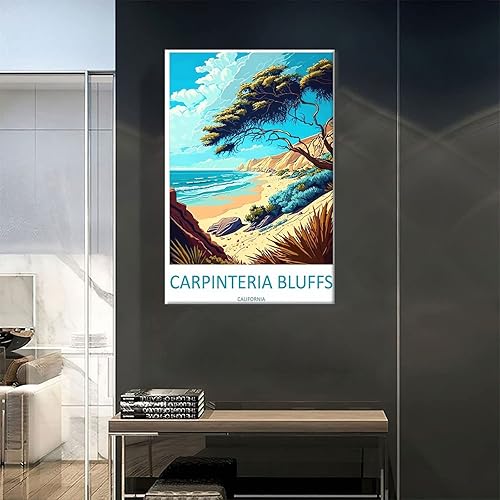 Miniatura 5 de Carpinteria Bluffs California - Póster de viaje vintage de paisaje de 16 x 24 pulgadas (15.7 x 23.6 in), lienzo artístico y lienzo para pared,
