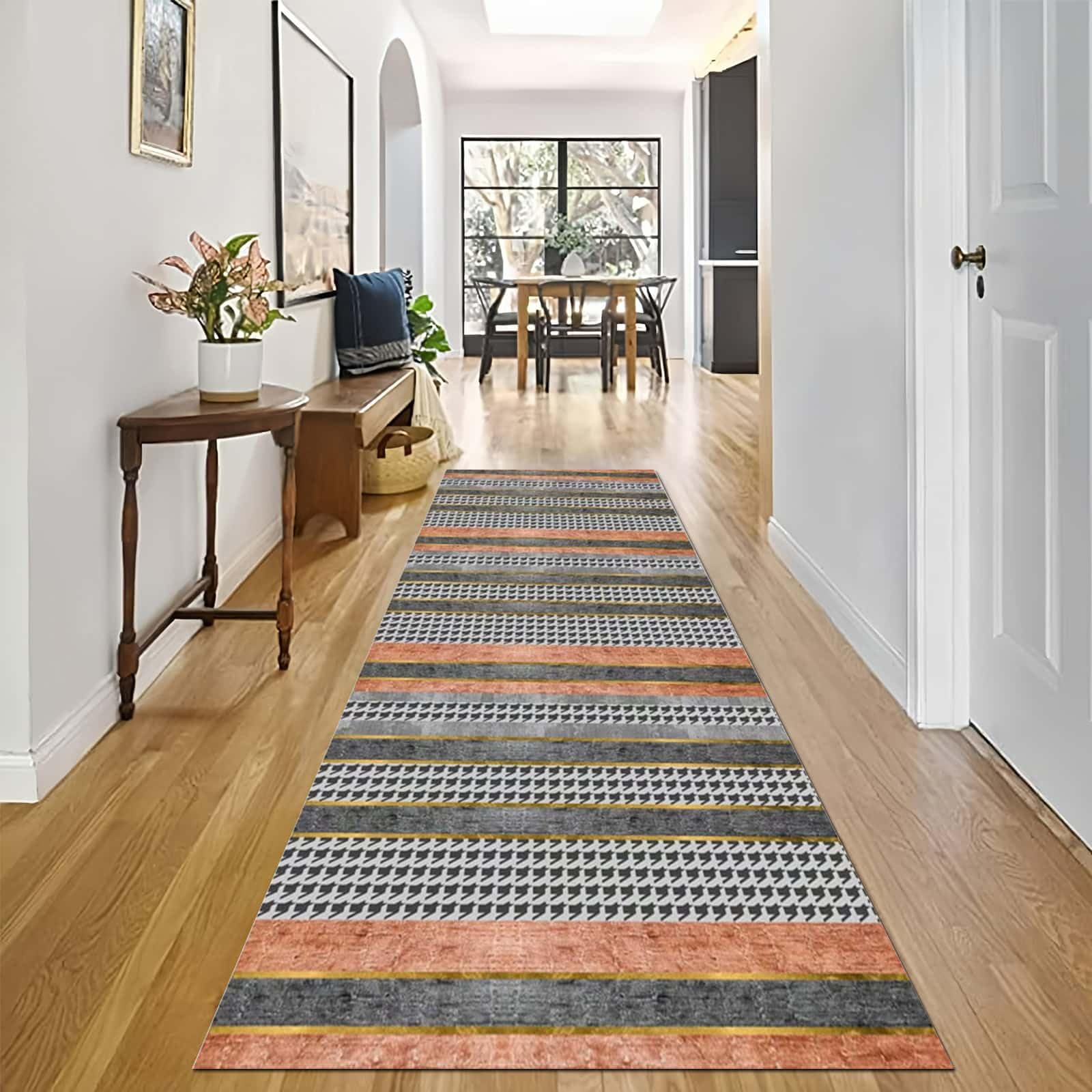 Tapis couloir orange gris or isolant et anti-bruit 9M