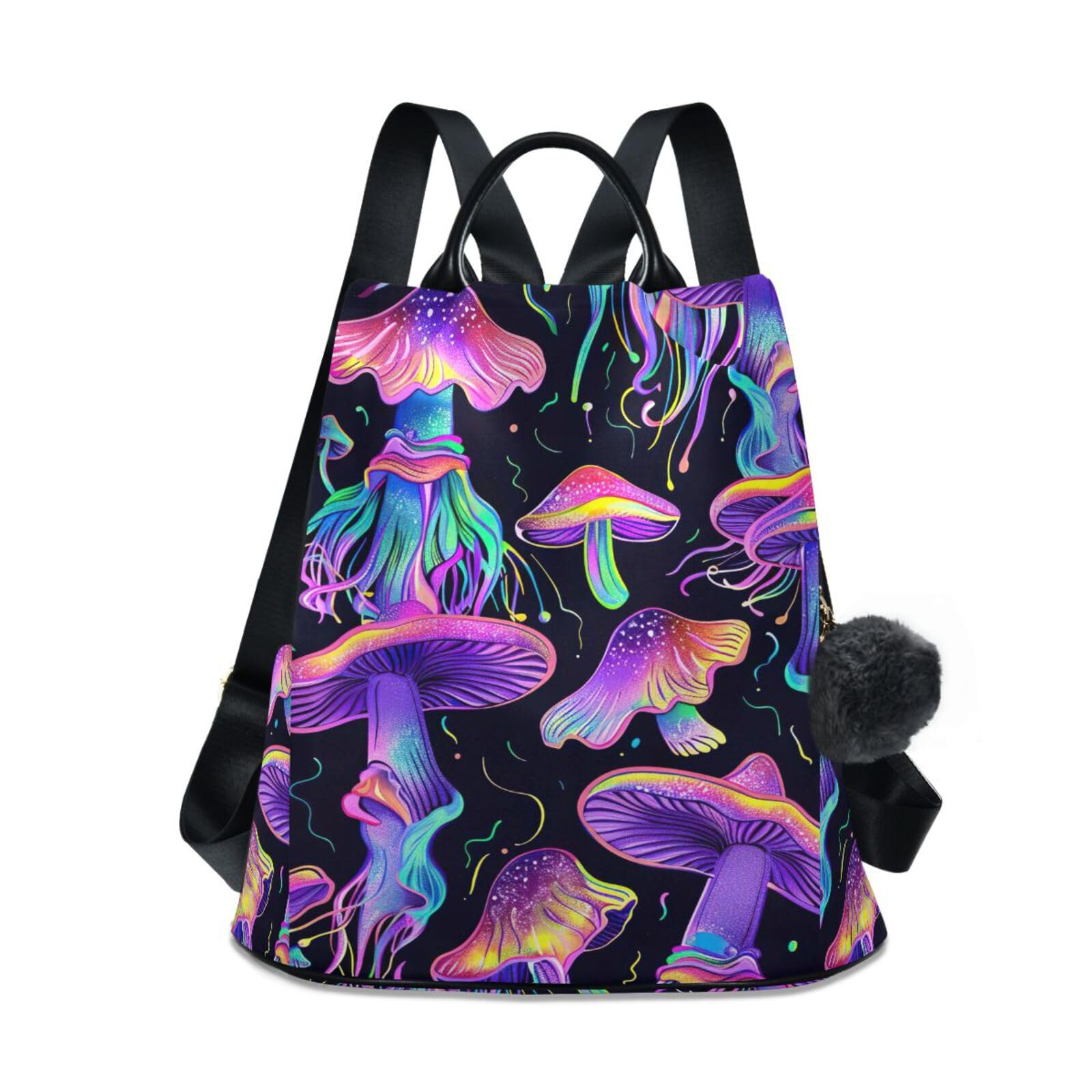 Mochila antirrobo mujer ideal para viajar con estilo y pompón casual 8