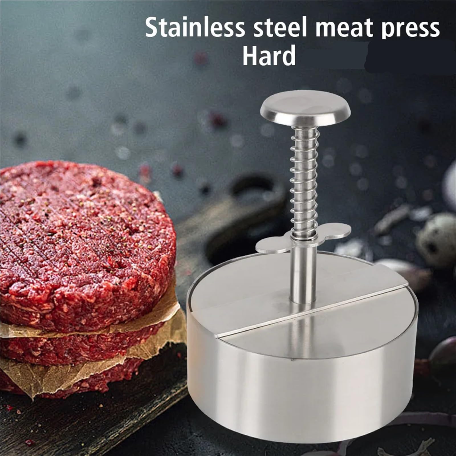 2 uds 304 de Acero Inoxidable for Parrilla, Plancha, Carne, Hamburguesa, Prensa, Cerdo, Ternera, Molde Manual, Herramientas Cocina, máquina for Hacer Hamburguesas