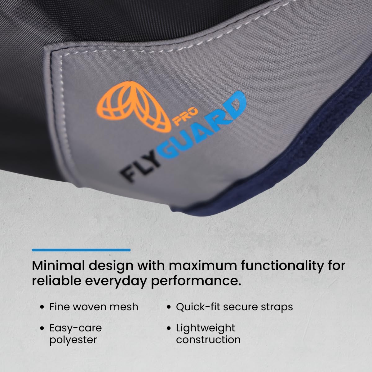 Shires FlyGuard Pro - Máscara de malla fina con protección UV, color azul marino/completo/agujero para las orejas