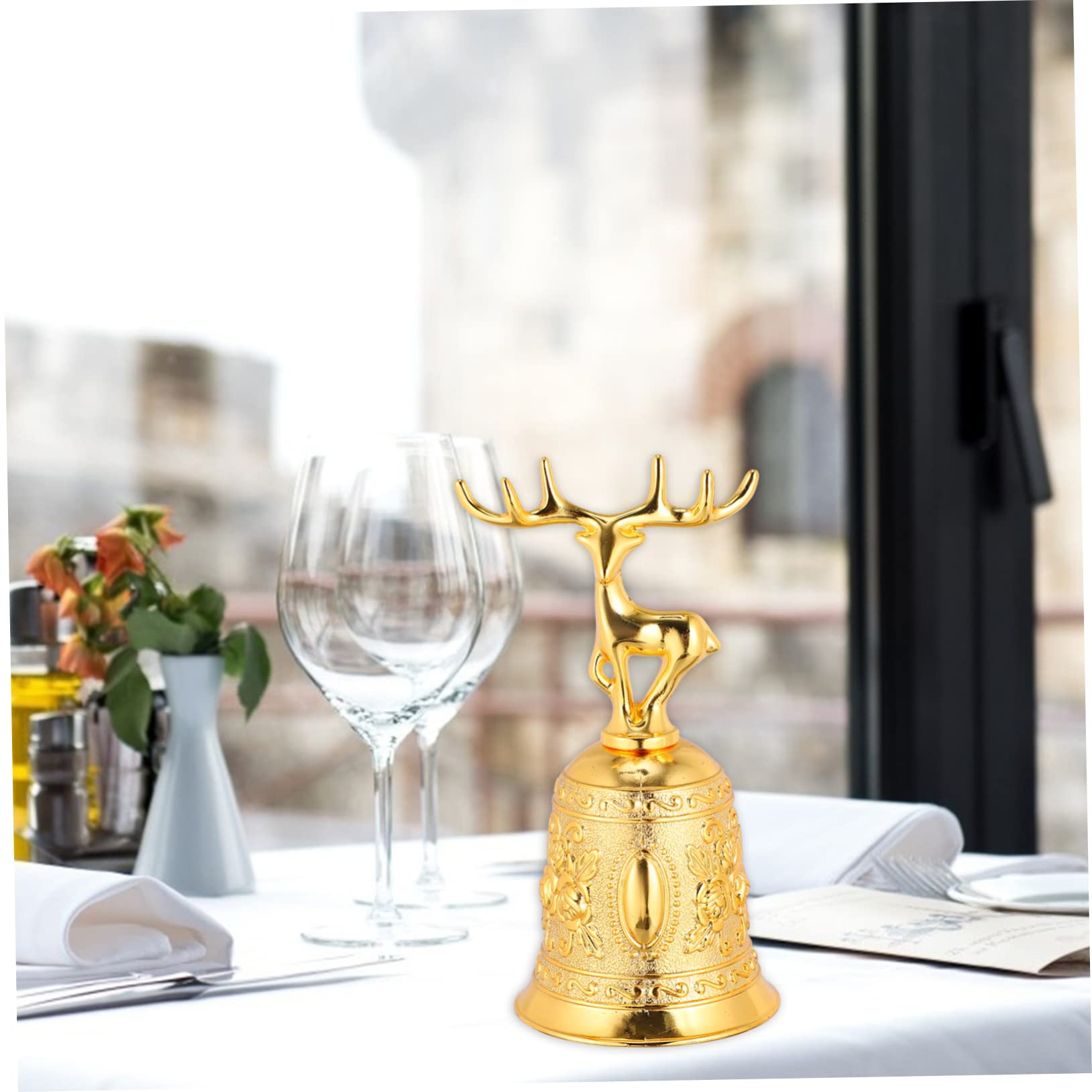 ifundom 2pezzi Campanella Metallo Dorato Per Natale Campanello Decorativo Per Feste Ristoranti e Giochi Ottimo Per Natale e Occasioni Speciali