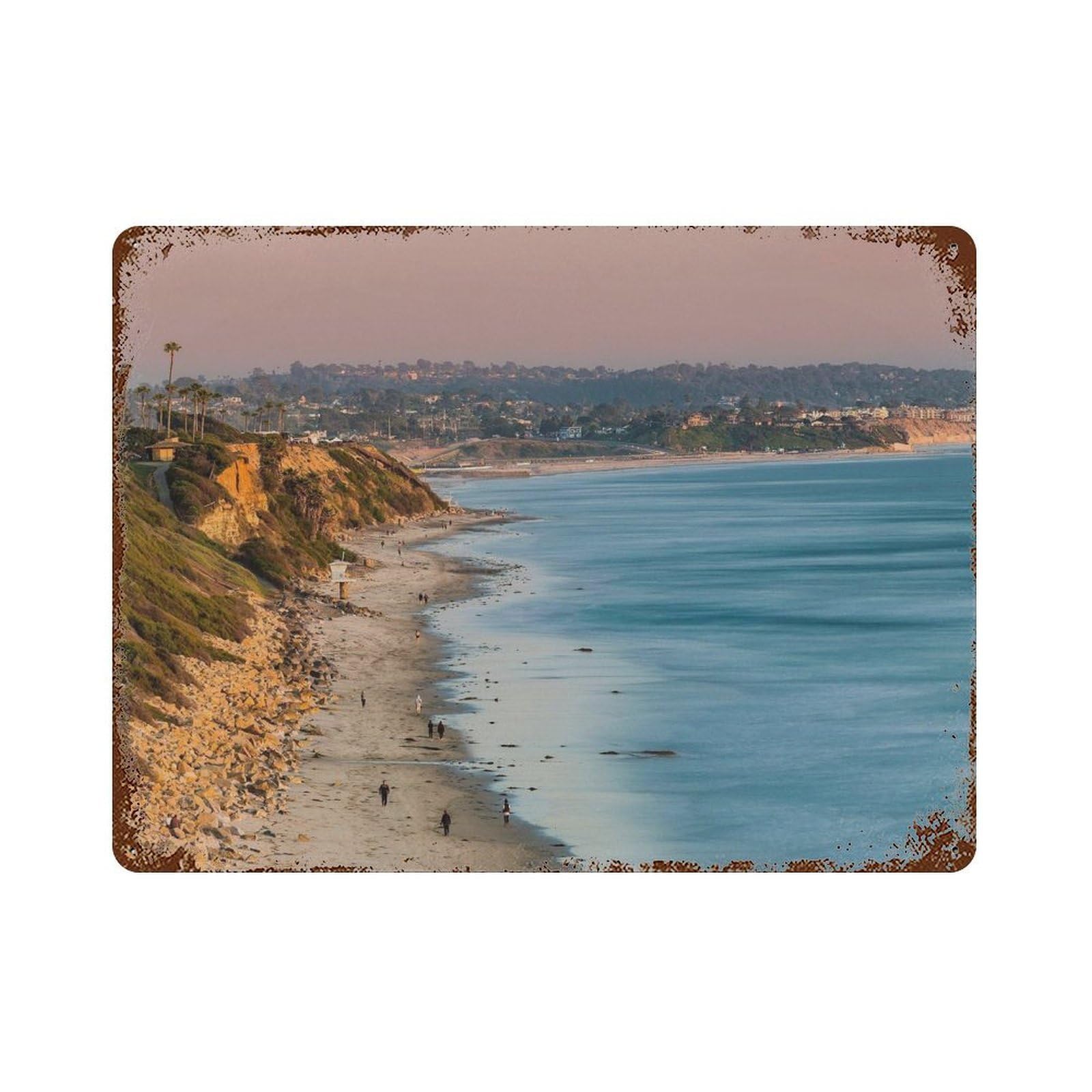 xiaoxiaoshen Real Photo Encinitas California Wall Decor Art Metal Tin Poster Modern Home Decor Art Home Bar Shop Decorations Vintage Sign 30x40cm