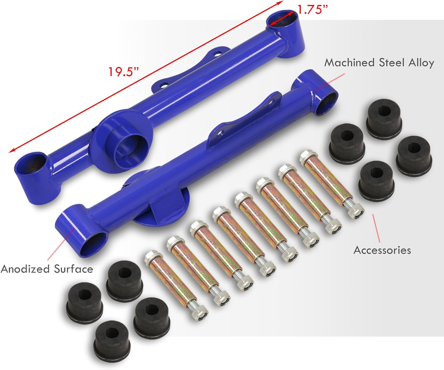 AJP Distributors Rear Lower Suspension Steel LCA Control Arms Kit Pair + Bushings Blue Compatible/Replacement For Mustang 79 80 81 82 83 84 85 86 87 88 89 90 91 92 93 94 95 96 97 98 99 00 01 02 03 04
