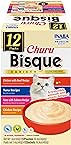 INABA Churu Bisque for Cats, Creamy Lickable Purée Side Dish with Vitamin E, 1.4 Ounces per Pouch, 12 Pouches, Tuna & Chicken Variety