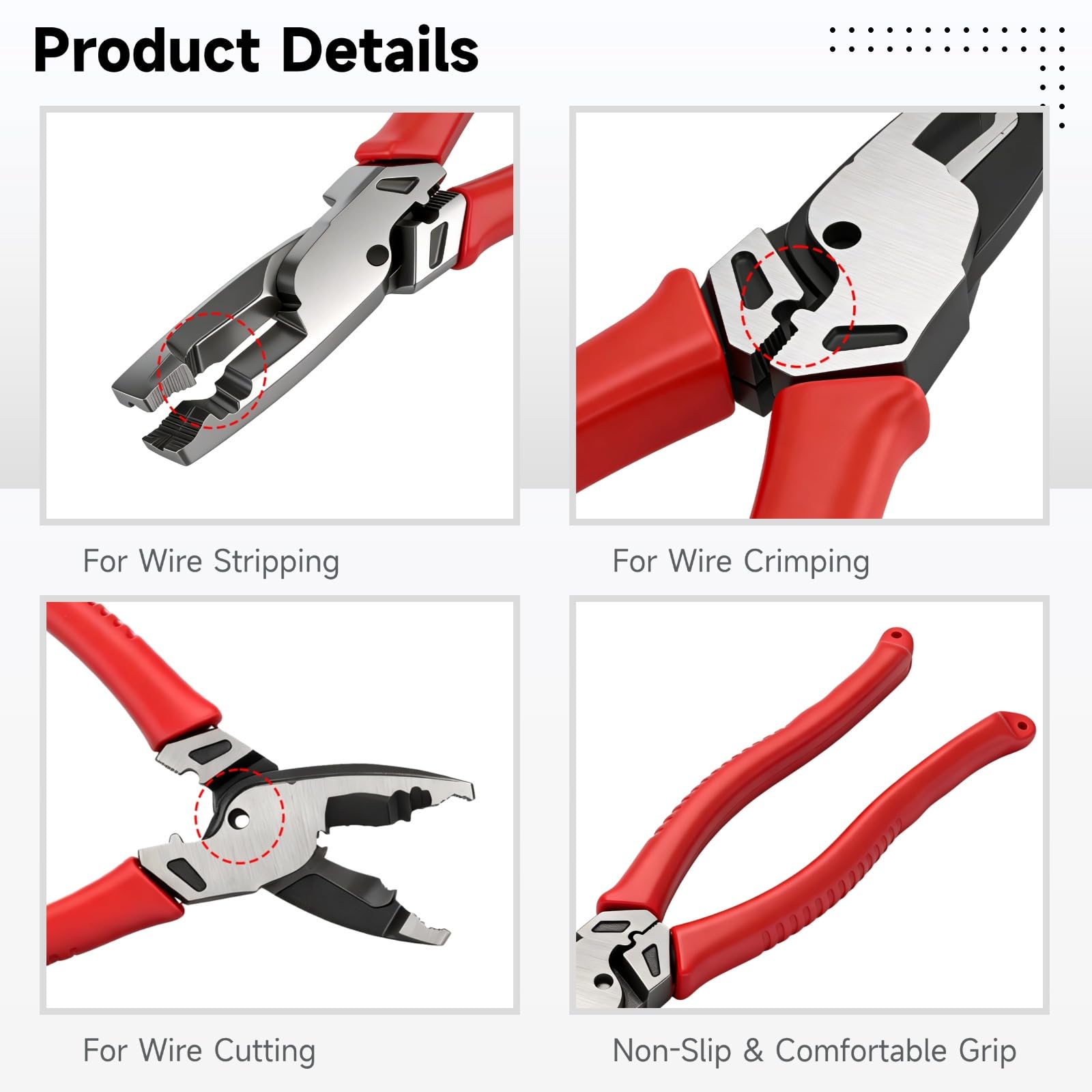 Pince pour vis endommagées, avec extracteur de vis, arrache-clou et fonction coupe-fil, pince en acier, manche antidérapant, pour le bricolage et la réparation
