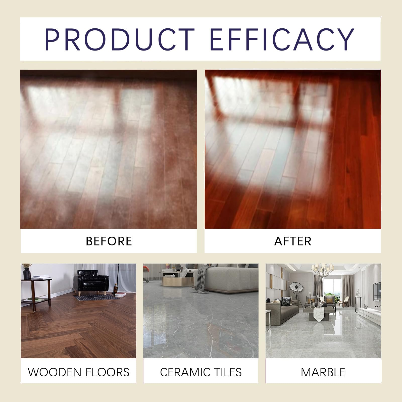 Polish & Restorer Multi-Surface Floor Polish & Restorer - Limpia, brilla y protege azulejos, laminado, vinilo, madera dura y mármol - Fácil pulverización y fregona para todo el hogar (5 unidades)