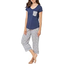 PajamaGram Womens PJs Sets - Ladies Pajamas Capris 100% Cotton