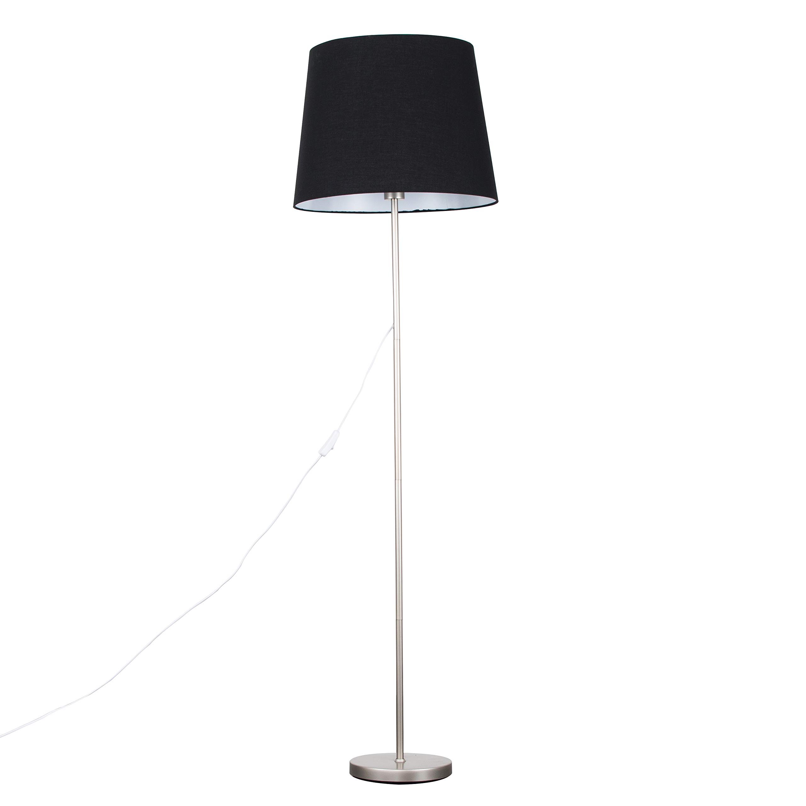Valuelights Unisex Metallic Silver Charlie Modern Stem Brushed Chrome Floor Lamp In