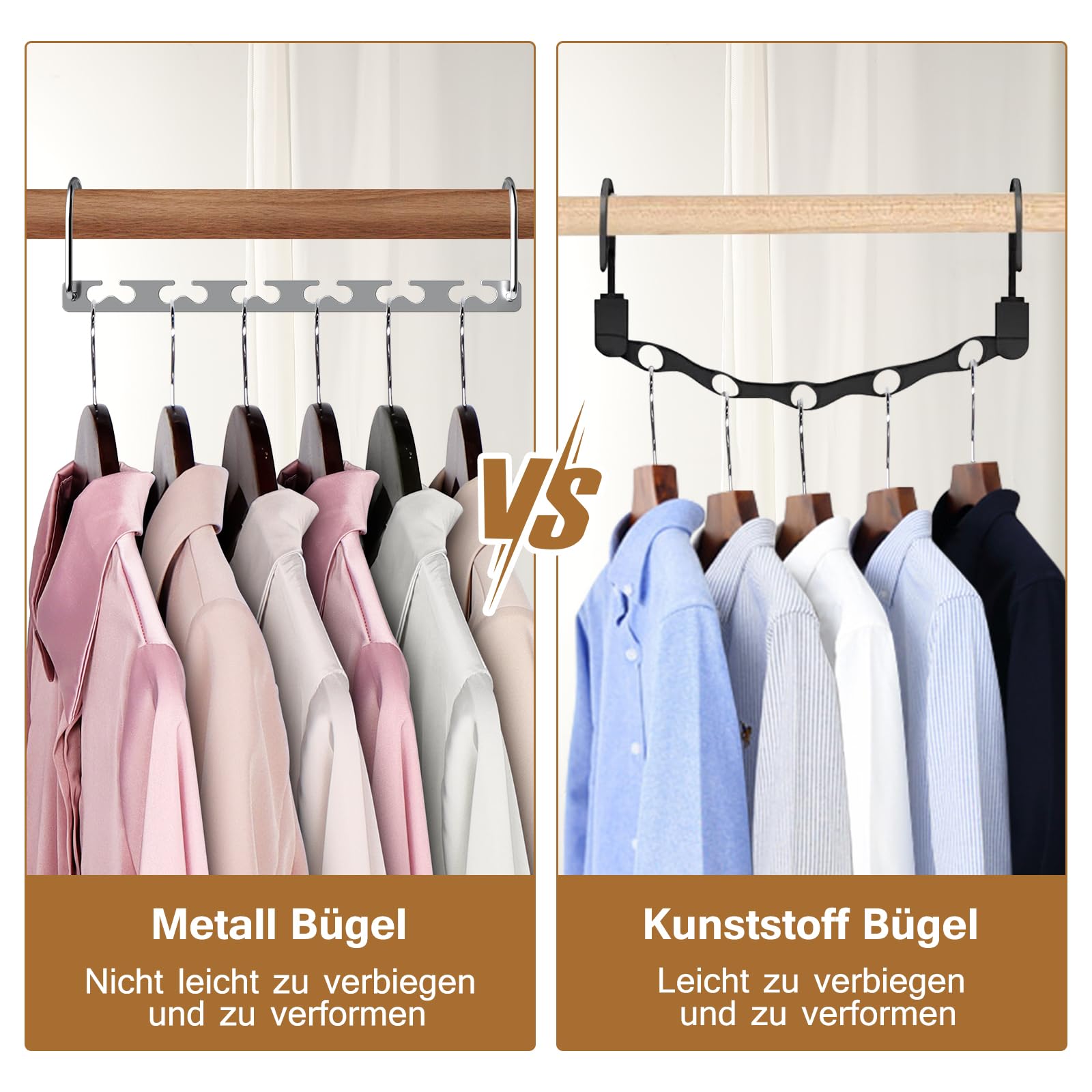 Sindax Platzsparende Metall-Kleiderbügel, Magic Bügel für Schrank Organizer, Rutschfest, Strapazierfähig, Silber, 12 Stück