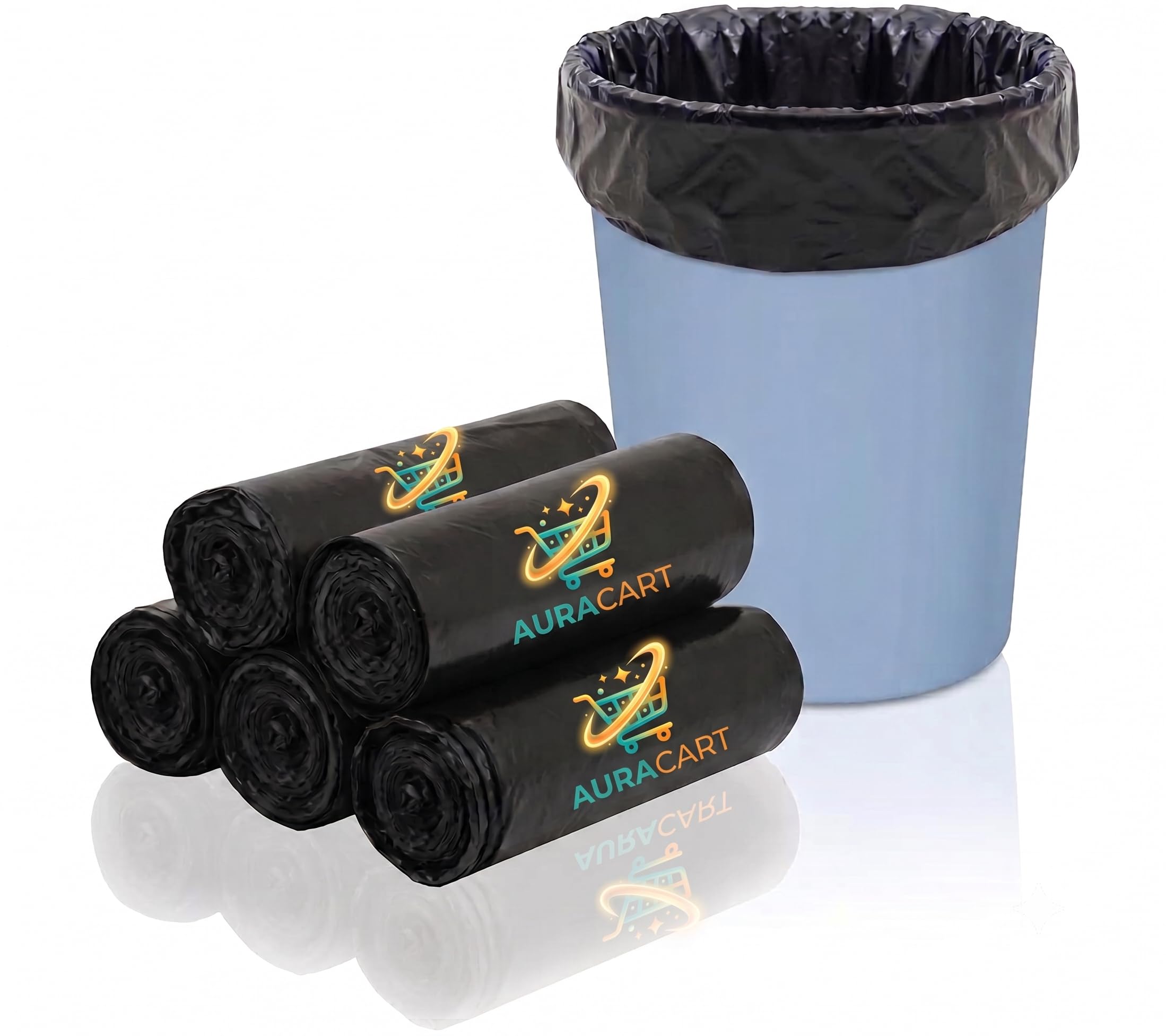 Garbage Bags 100pcs Set (45x50 cm) – Heavy Duty Black Trash Bags | Tear-Resistant & Leak-Proof Small Waste Baskets Liners for Home, Kitchen, Office & Outdoor Use-image-5