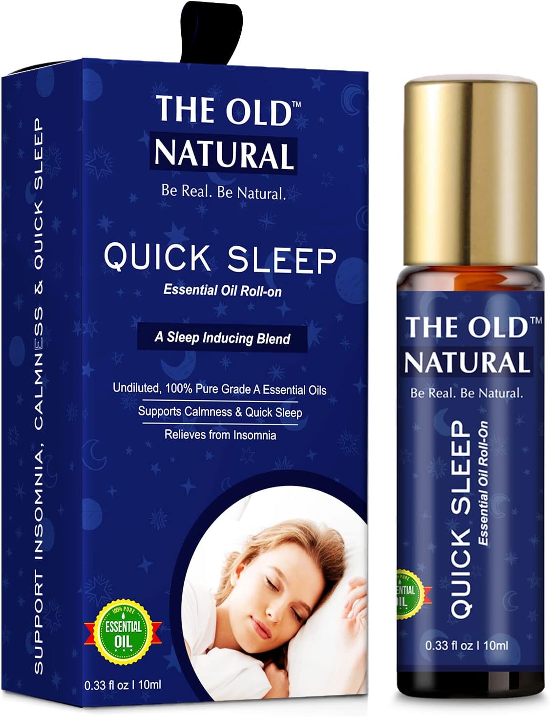 Quick Sleep Roll On for Instant Sleep, Stress Relief, Relaxation – an Unique Blend of Essential Oils (Pack of 1)