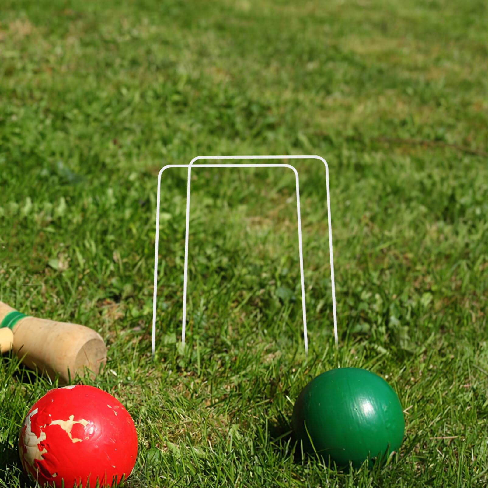 BESPORTBLE Croquet Gateball Game 9pcs Square Wickets Set Metal Croquet Gate Replacement