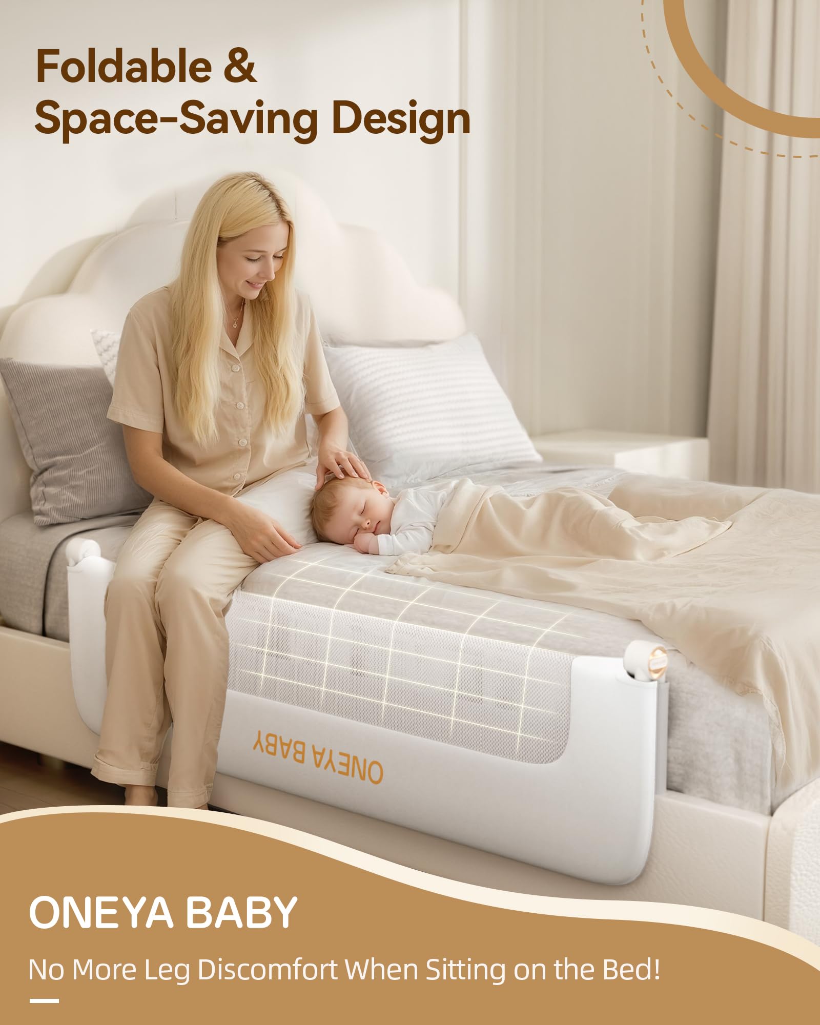 Protector de barandilla para cama de bebé, riel grueso de 48 pulgadas para niños pequeños, extra alto, para niños, barandilla lateral de seguridad para niños, para cama individual, matrimonial, Queen