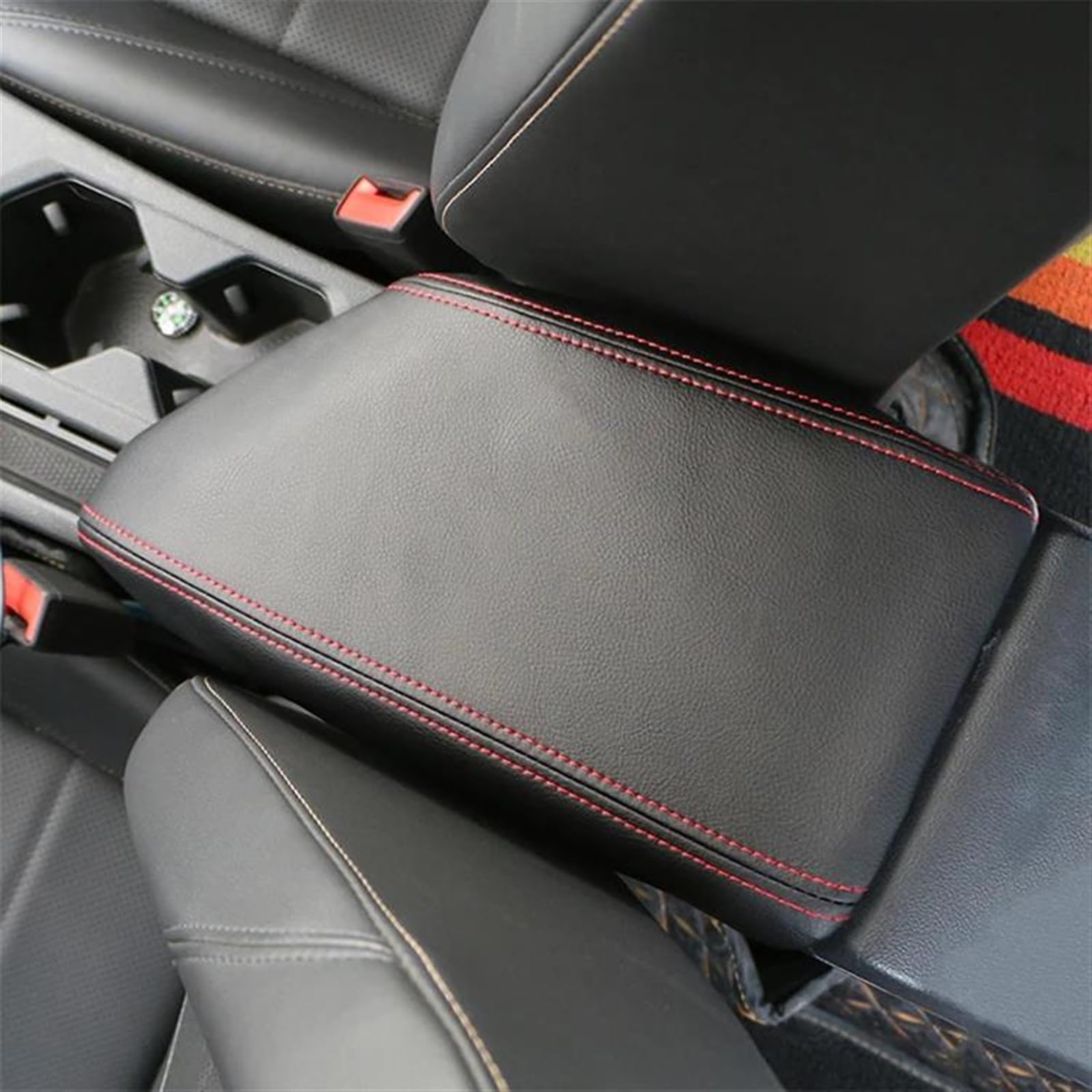 Black Leather Center Armrest Lid Cover Box For Honda Civic 9th Gen (2012-2015)