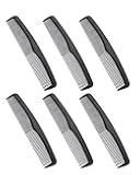 Shapenty 7 Inch Classic Black Plastic Hair Comb Pocket Men’s Beard Mustache Comb Bulk for Hairdressing Grooming and Styling, 6PCS