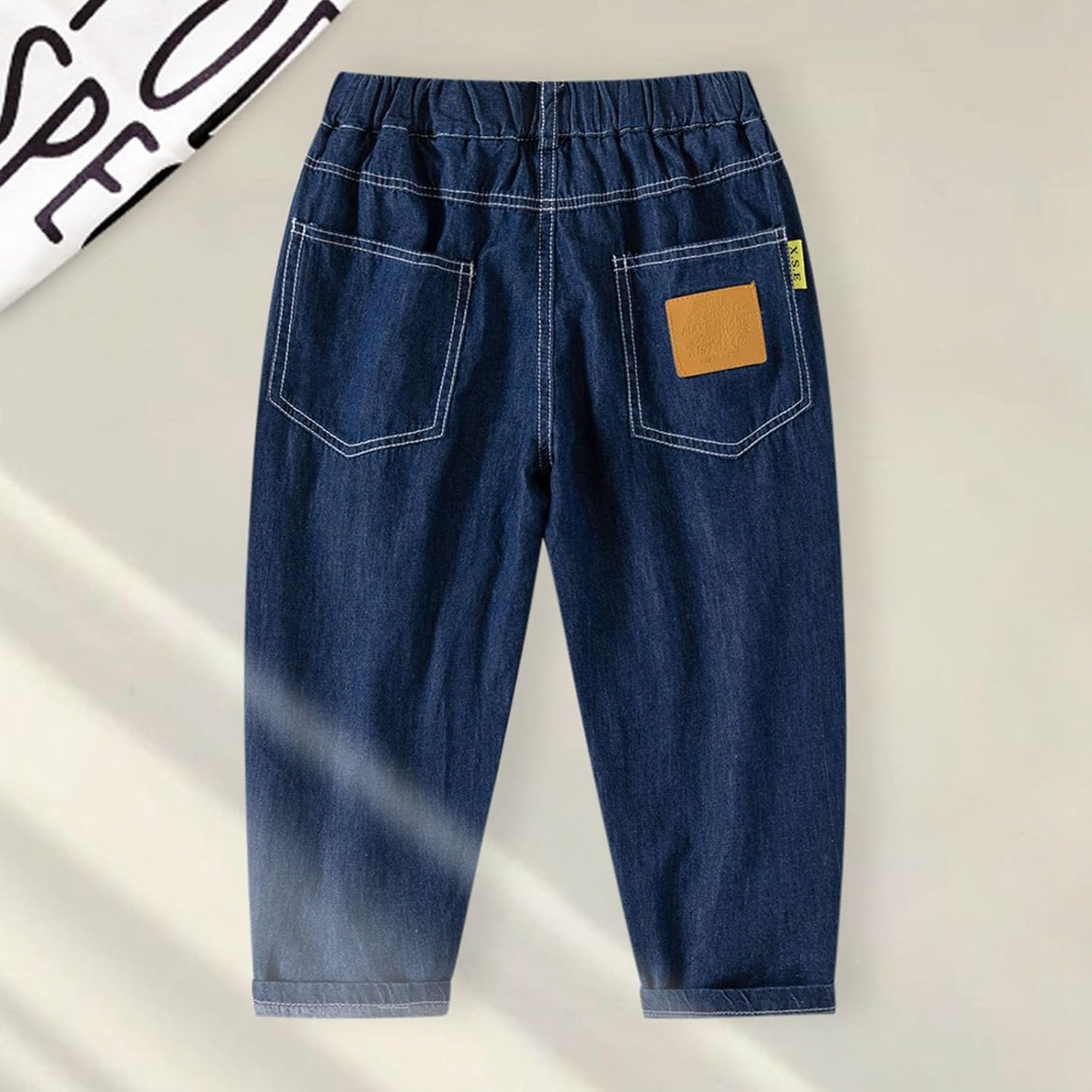 Baggy Jeans Boys Stretch Fit Elastic Waist Pull On Relaxed Kids Joggers Active Athletic Youth Outdoor Soft Teenage Streetwear