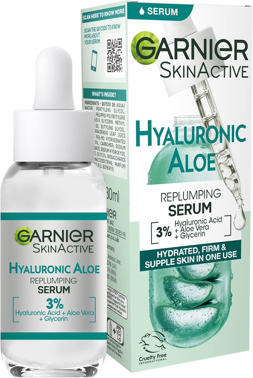 Garnier SkinActive Hyaluronic Aloe Super Serum, Replumps & Hydrates Skin Up To 10 Layers Deep, With 3% Hyaluronic Acid Aloe Vera & Glycerin, 30ml Garnier SkinActive Hyaluronic Aloe Super Serum, Replumps & Hydrates Skin Up To 10 Layers Deep, With 3% Hyaluronic Acid Aloe Vera & Glycerin, 30ml