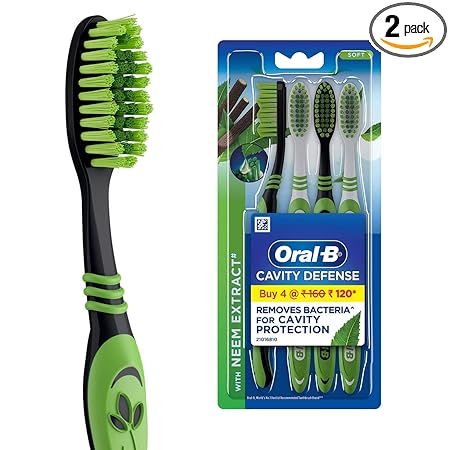 Oral- B 123 Soft Manual Toothbrush With Neem Extract For Adult (Buy 2 Get 2 Free)