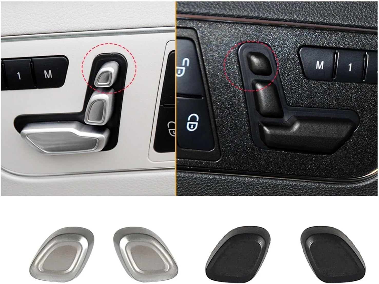 Fit for Benz E-Class W212 Headrest Switch Button GL ML GLS W166 W 292 Fit for Seat Headrest Adjustment Button Seat Adjust Button Switch(Right Silver)