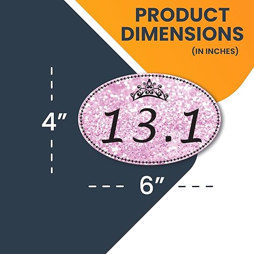 Vista 49 de Magnet Me Up: Calcomanía magnética ovalada negra de 13.1 pulgadas de media maratón, 4 x 6 pulgadas, imán automotriz resistente para automóvil