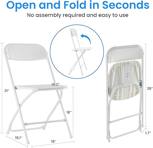 Miniatura 2 de Simple Deluxe Paquete de 6 sillas plegables de plástico, sillas portátiles plegables apilables con marco de metal de capacidad de 330 libras, para