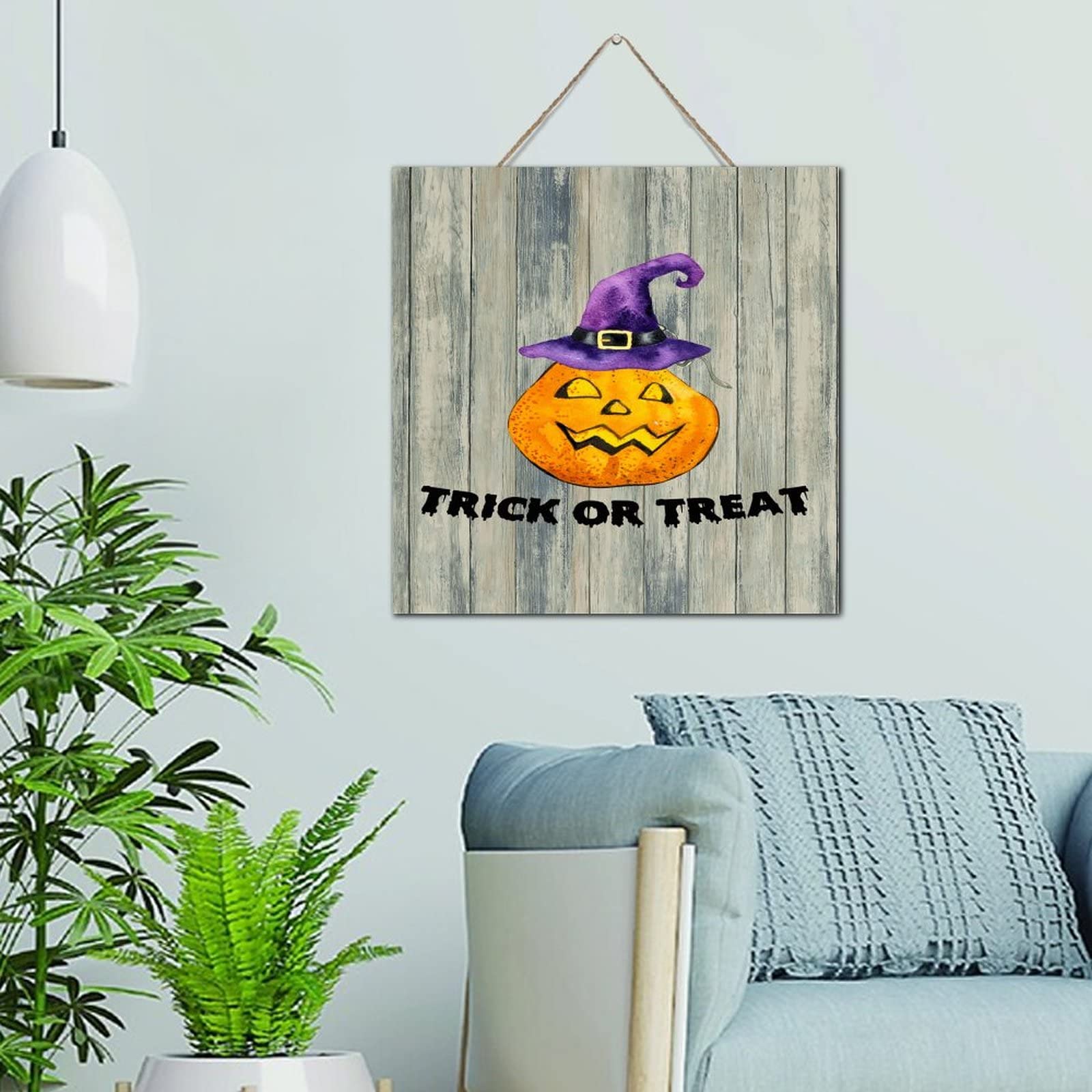 Trick Or Treat Décoration murale en bois solution déco Halloween salon