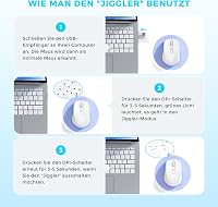seenda Vezeték Nélküli Egér LED Világítással - Újratölthető, Csendes 2.4G USB Egér Mouse Jiggler Funkcióval, 2000 DPI - PC, Laptop, Windows, 5