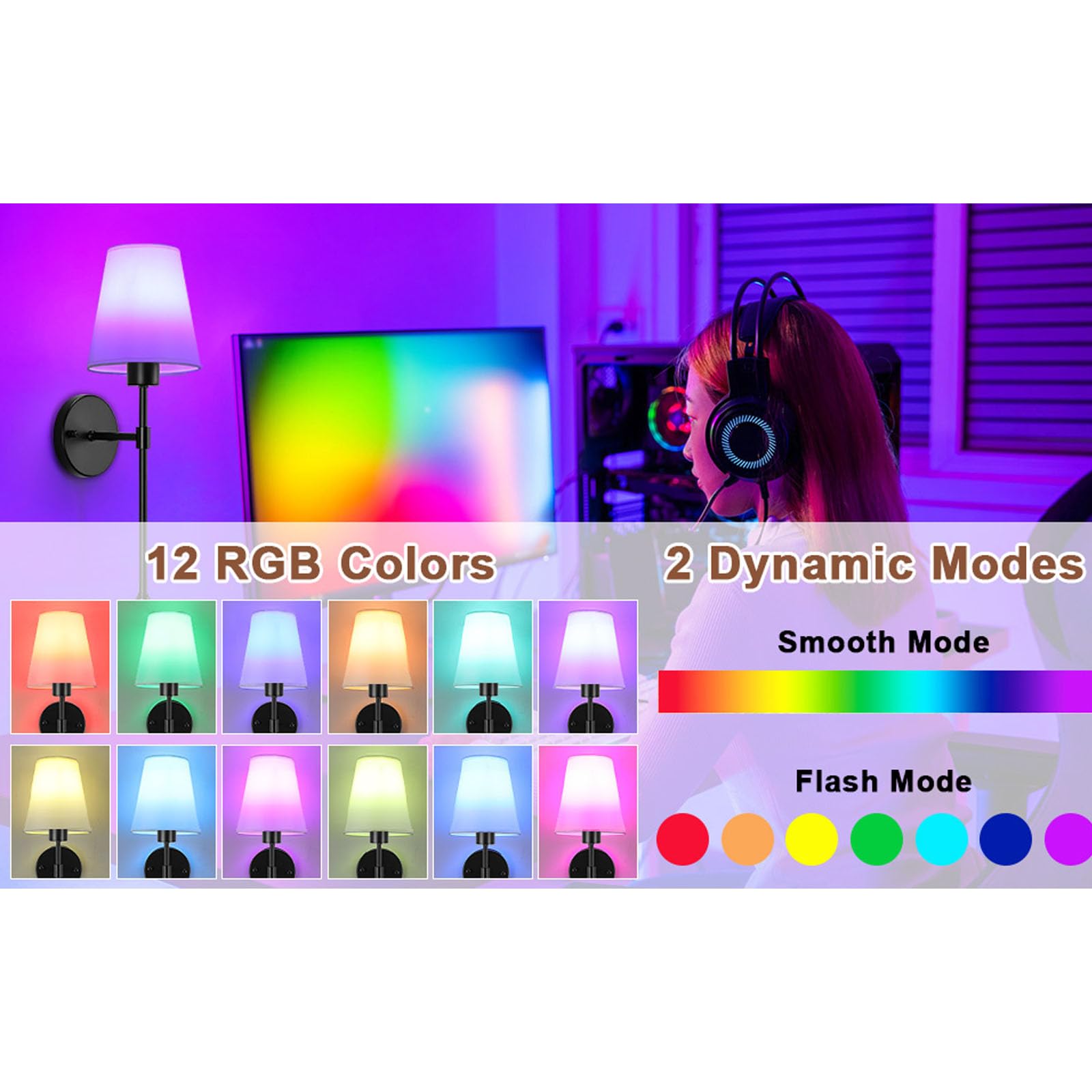 Juego de 2 apliques de pared recargables estilo granja, luz inalámbrica con control remoto negro, luces recargables para interiores, lámpara vintage de brazo largo con brazo de tela blanca para velas