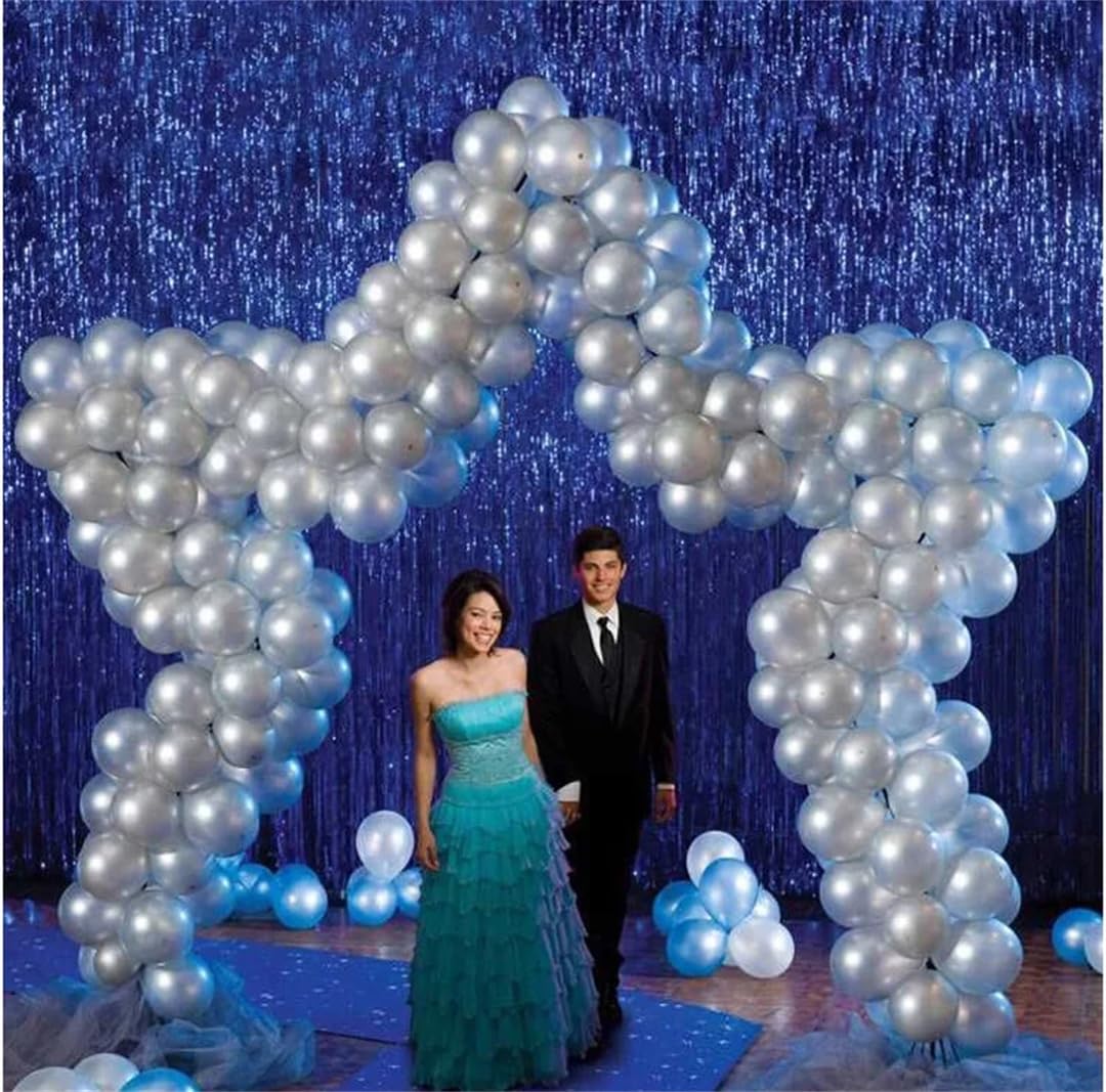 Rideau à franges métallique scintillant de 2,5 m pour toile de fond de fête, décoration de cabine photo et décoration d'événement