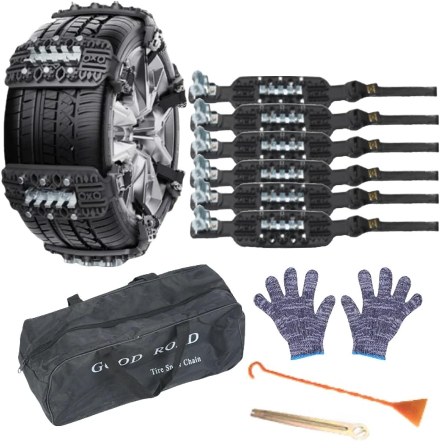 6PCS Car Snow Chain Off Road Motorcycle Car Snow Chains Tyre Winter Roadway Atv Truck Tire Chain -skid