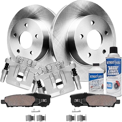 Miniatura 104 de Detroit Axle - Kit de freno trasero para Chevy GMC Suburban Silverado Sierra Yukon XL 1500 Tahoe Escalade 2007-2013 Rotores de freno de disco de