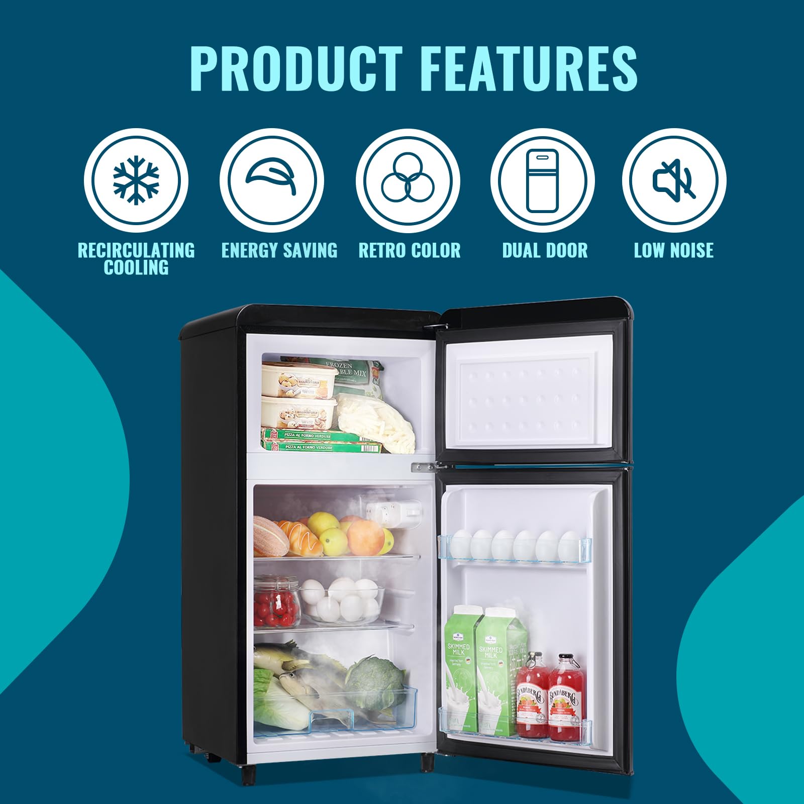 Amazon.com: WANAI Small Refrigerator with Freezer 3.5 Cu.Ft Mini