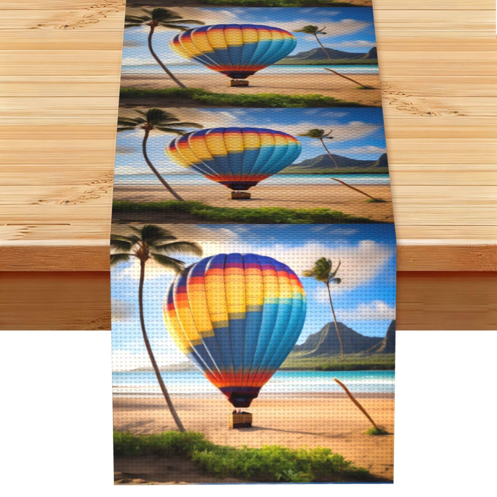 Hawaii Hot Air Balloon Table Runner 13x72 Inch Dining Decor