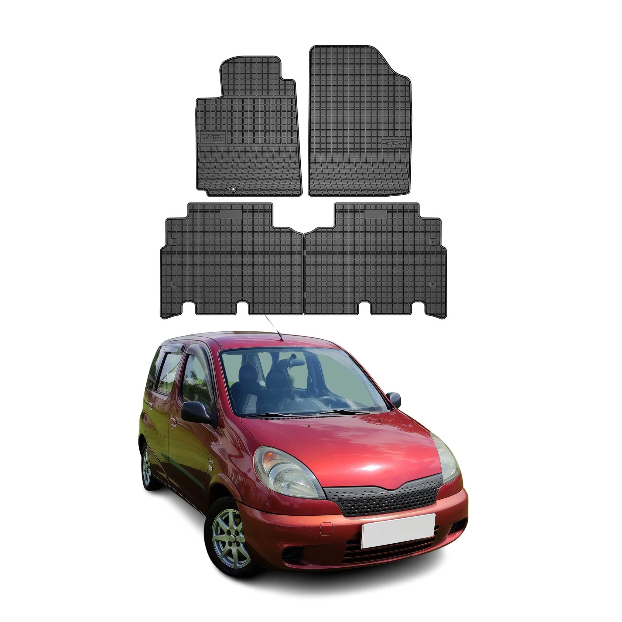 OMAC Fußmatten für Toyota Yaris Verso 1999-2005 Gummi 4X Schwarz