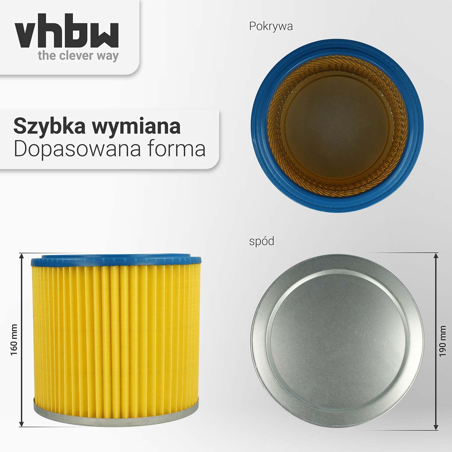 vhbw 10 x filtr okrągły / filtr lamelowy pasujący do Rowenta Allround NT RU-30.1, RU-100, RU-101, RU-105 filtr centralny do odkurzacza, odkurzacz uniwersalny