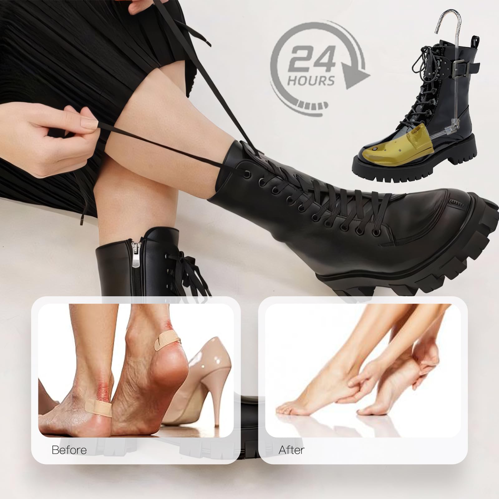 JJDPARTS Barella per stivali da cowboy, barella regolabile per stivali da donna e uomo, piedi larghi, collo del piede alto e punta larga, taglia da uomo 40-46, taglia 40-46