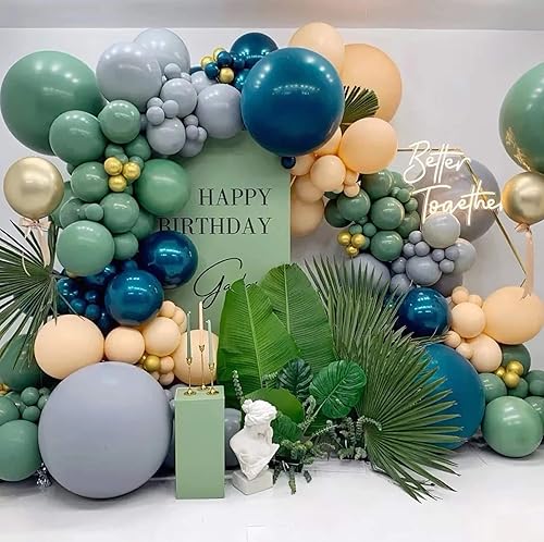 Vista 95 de KALOR Globos de arena blanca retro, 100 piezas de 5 pulgadas mini globos de látex mate para arco de guirnalda de globos, decoración de cumpleaños