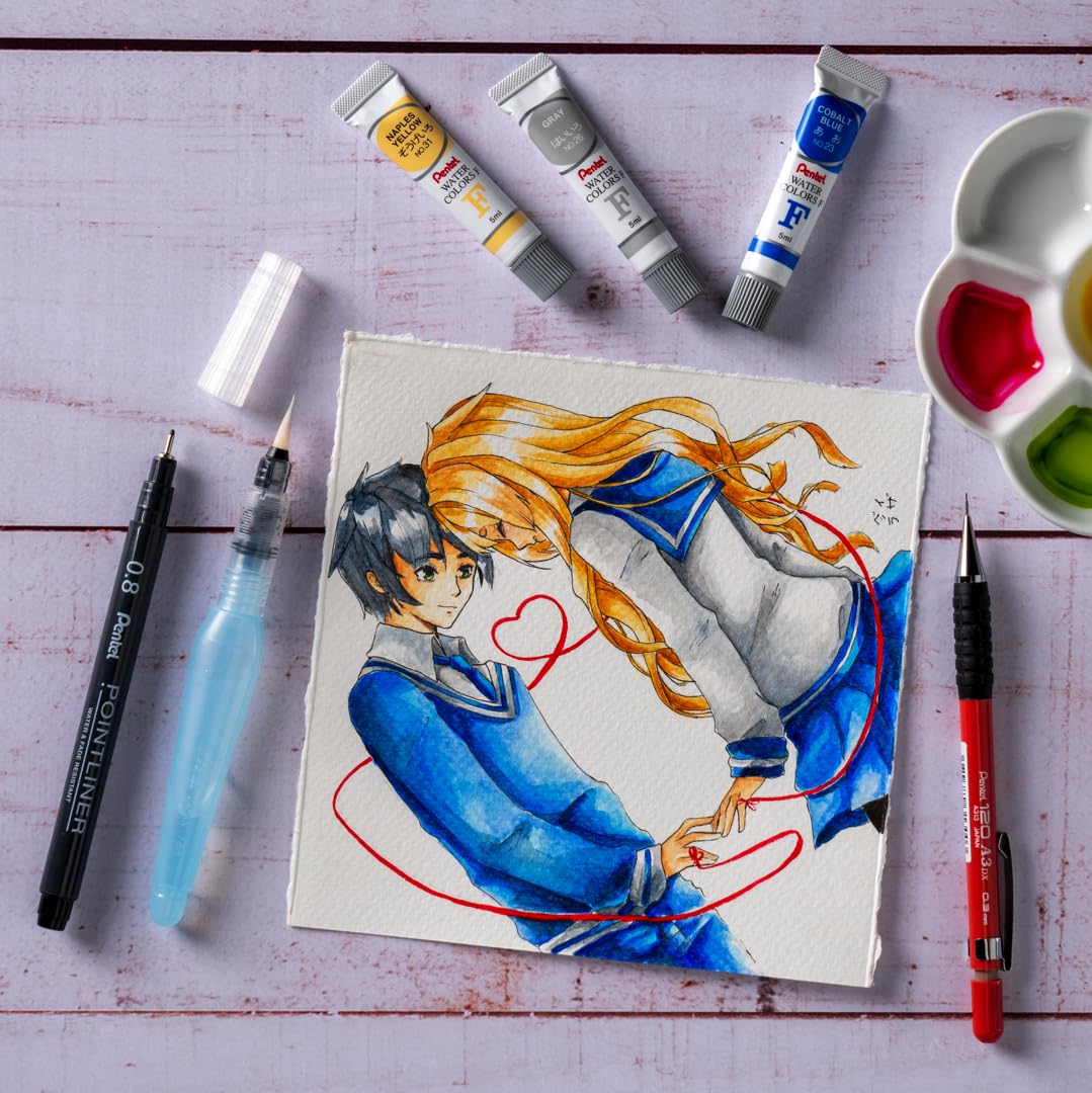 Pentel Xfrh Aquash Water Brush Pennello con Serbatoio Riempibile 3 Pezzi Punta Fine/Media/Grande