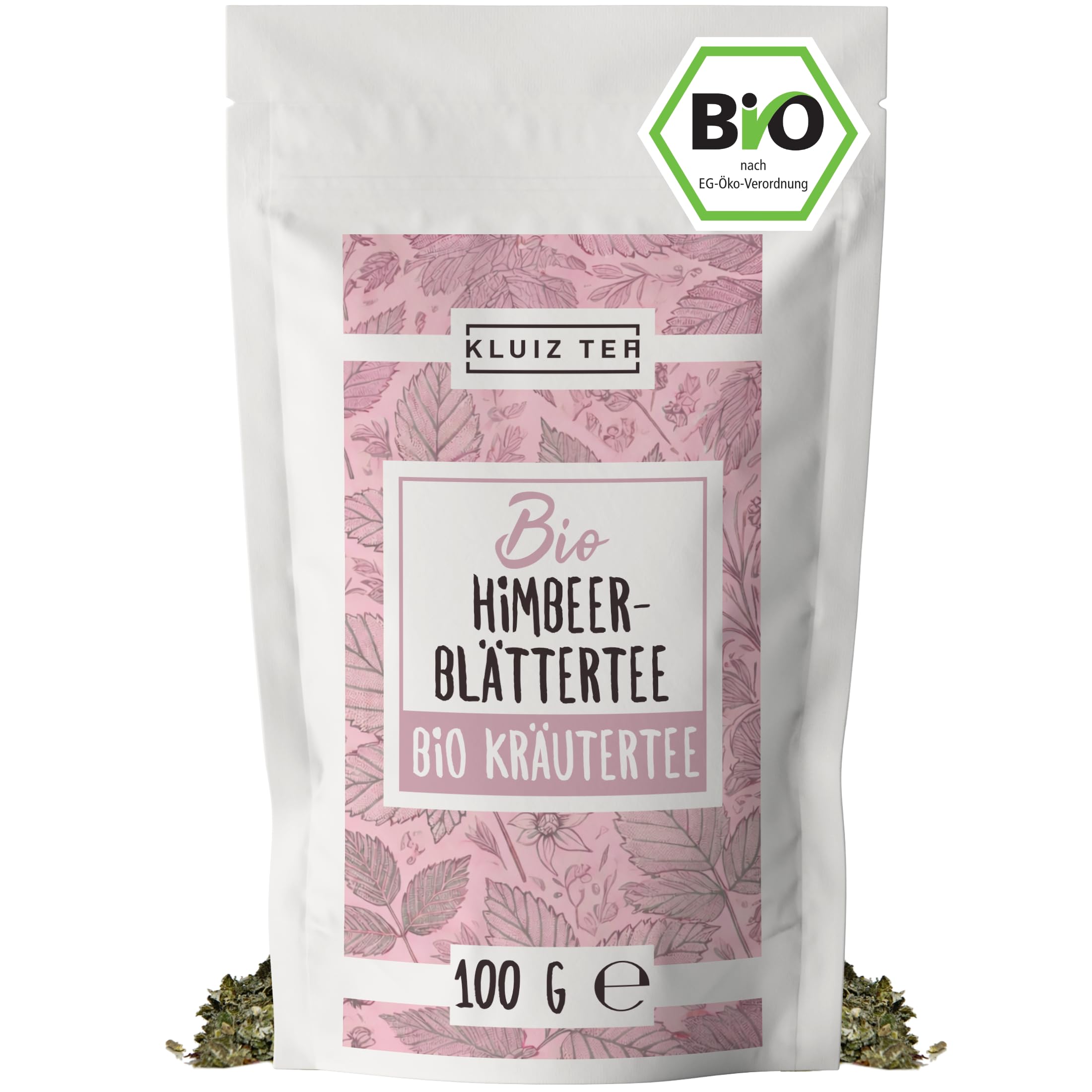 Himbeerblättertee Bio 100 Gramm - Himbeerblättertee Schwangerschaft zur Geburtsvorbereitung I 100% natürlich aus Biologischem Anbau by KLUIZ TEA