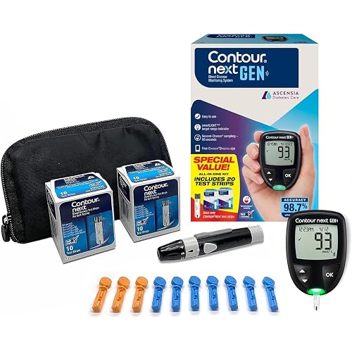 Ascensia CONTOUR NEXT GEN Blood Glucose Monitor All in One Kit + 20 Strips