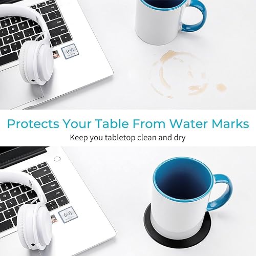 Miniatura 6 de Posavasos con diseño de mecánico vintage con la bandera de Estados Unidos, para discos de vinilo, con aislamiento y diseño de disco redondo