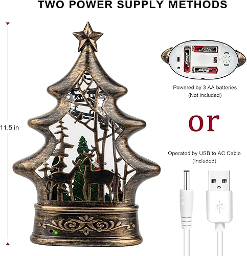 Vista 150 de Linterna de globo de nieve de Navidad, muñeco de nieve brillante con música, forro USB/funciona con pilas, linterna iluminada para decoración