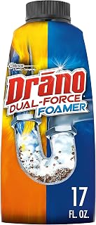 Drano Dual-Force Foamer Clog Remover & Drain Cleaner, 17oz - Unclogs Sinks, Showers, Garbage Disposals, Safe for Pipes & Septic