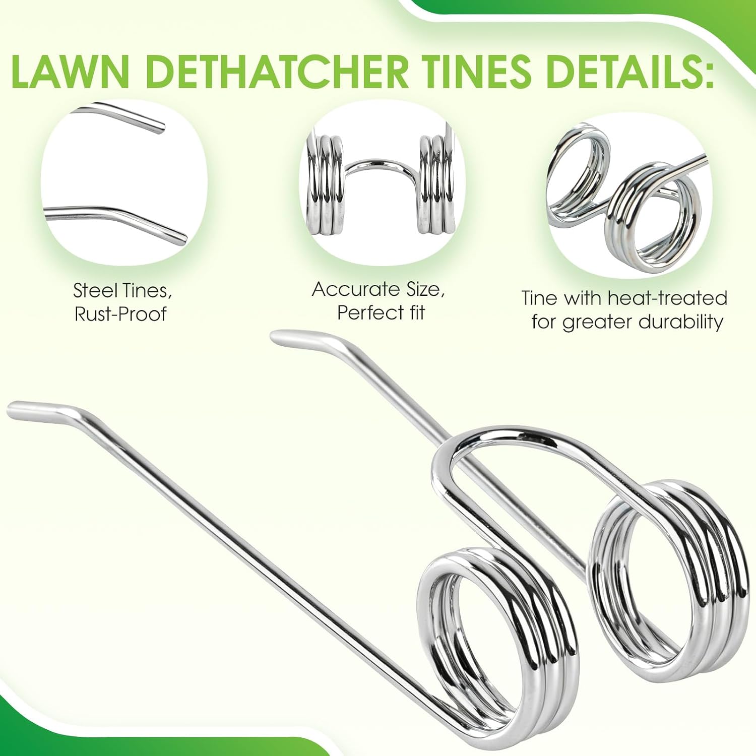 24 Pack WA6496 4853911 Dethatcher Replacement Tines Spring Compatible with WG850 Worx Lawn Dethatcher,Lawn Tractor Dethatcher Attachment Dethatcher Tine Replacement