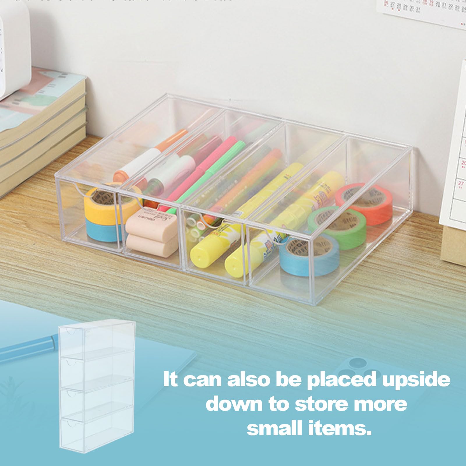 IDesign Organizer 5 Cassetti Trasparente Per Trucchi E Accessori - Portaoggetti Per Bagno, Scrivania, Minuterie - Foto 6