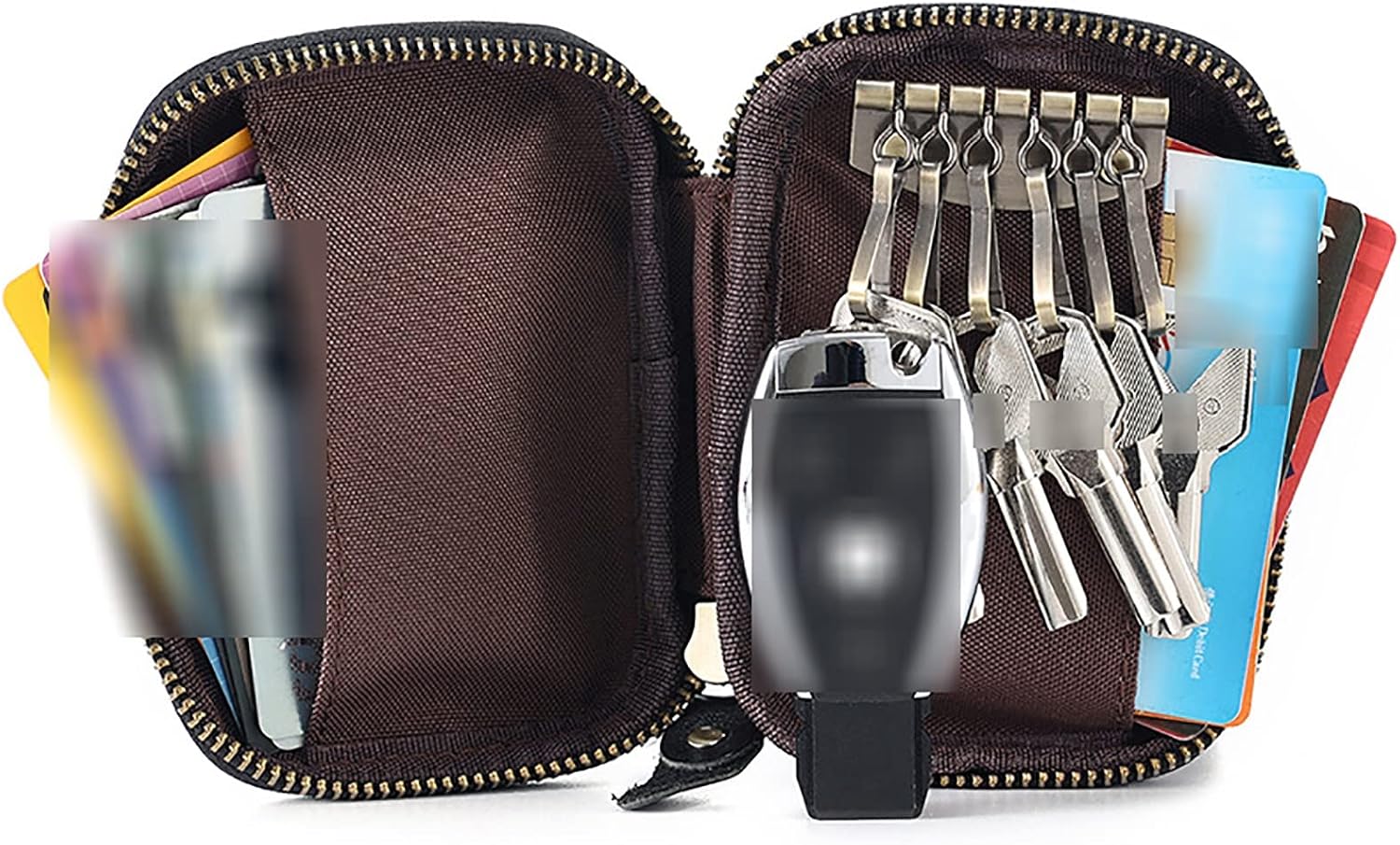 Key Case Key Bag Leather Material Multifunctional Coin Purse Card Waist Hanging Storage Daily Use