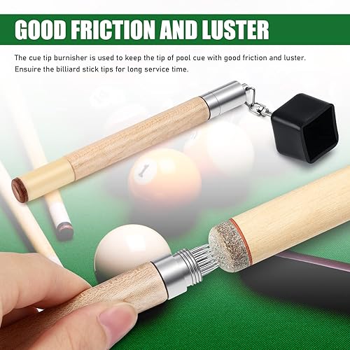 Miniatura 6 de TOBWOLF - Soporte de tiza para billar, soporte de tiza para taco de billar 2 en 1, soporte portátil para tiza de billar, punta de taco de billar